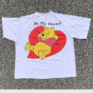 Vintage 90s Disney Winnie the Pooh "Be My Honey" White Tee Tultex XXL